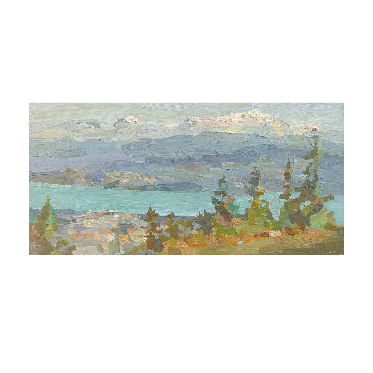 La Barillette. View to Montblanc. 16x34cm