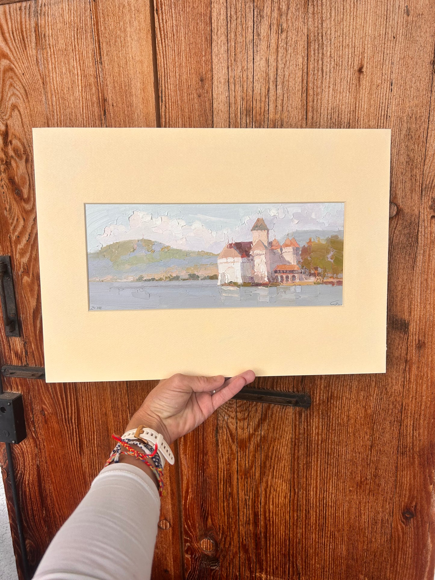 * Château Chillon, view from Villeneve, 24.10.2025. 12.5x31 cm