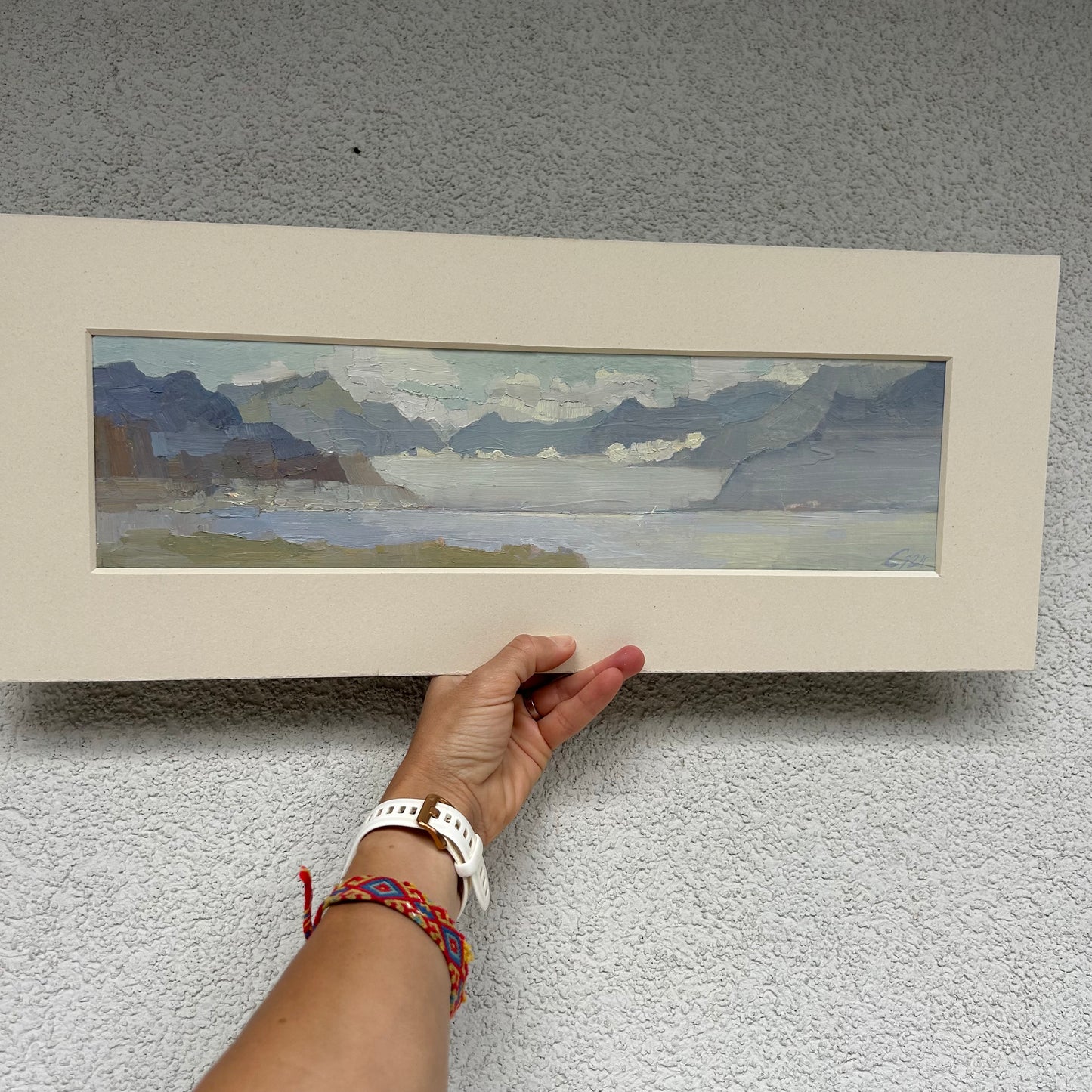 Jongny, Panoramic view to Vevey (Dents du Midi is hidden in the clouds). 10x41cm