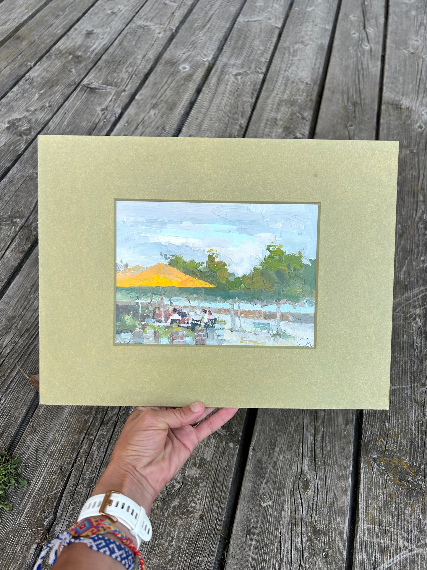0 Just after the storm. Cafe de la Poste. Lutry. 21.07.2025. 14.5x20 cm.