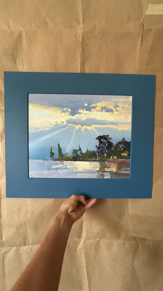 ! Sunset light. Lutry port. 17.08.2026. 28x34 cm