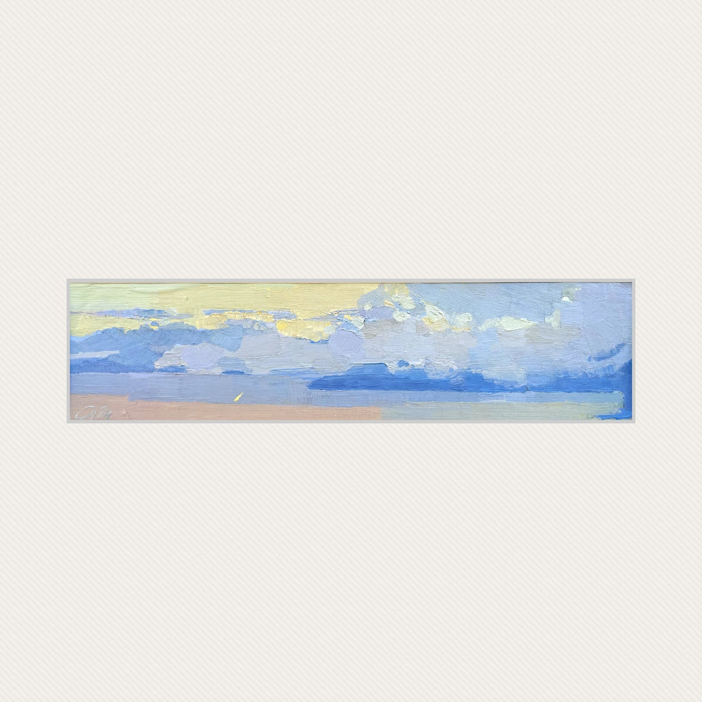 La Croix sur Lutry. Sunset in October. 7x27cm