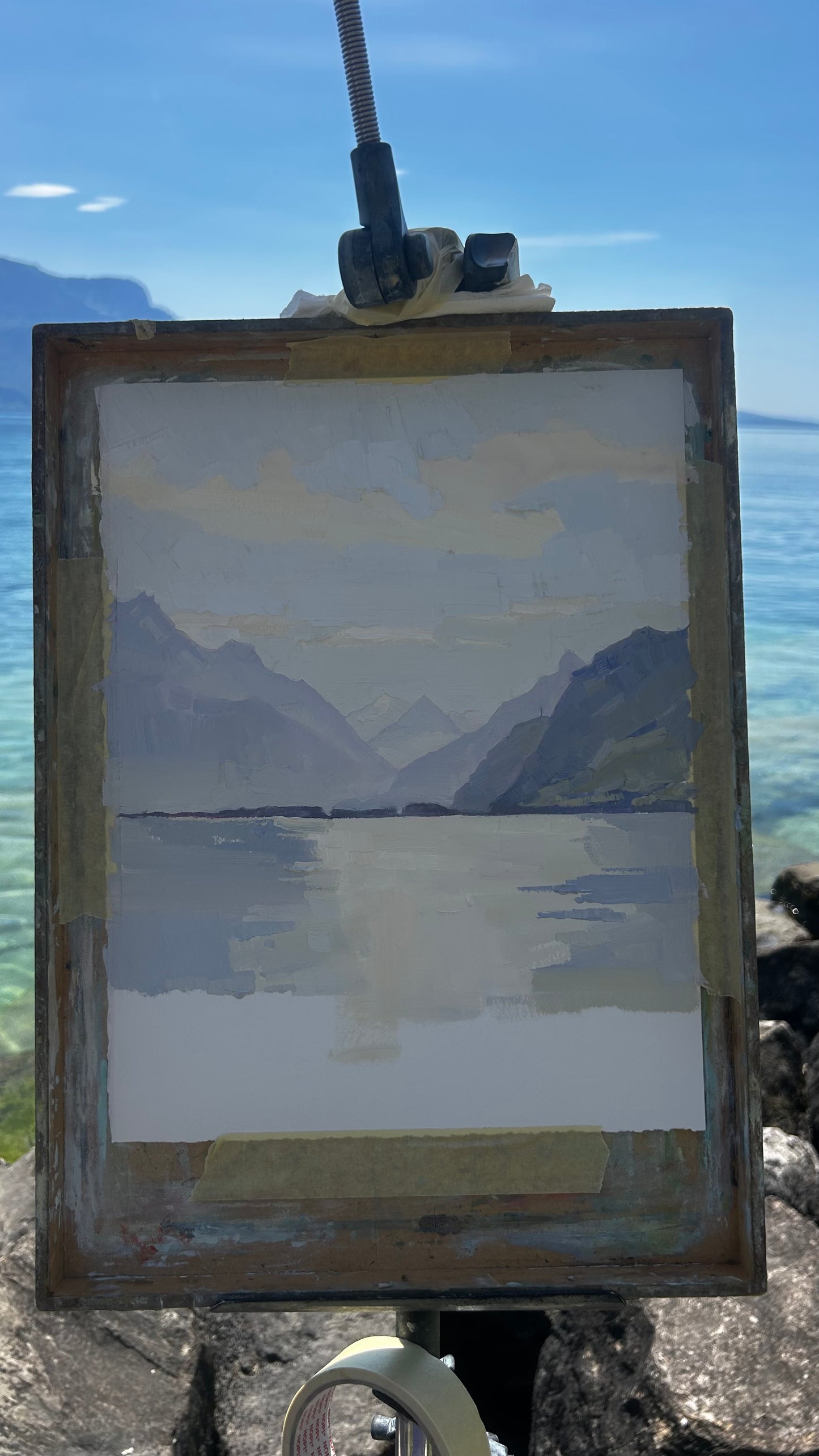 ! Le Catogne, 2598m, view from St. Saphorin. 8.07.2026. 25x27 cm.