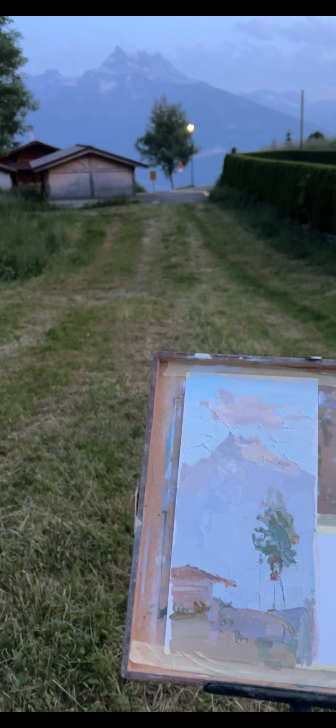 Evening with Dents du midi. Color of the air. 14.06.2025. 13x26 cm