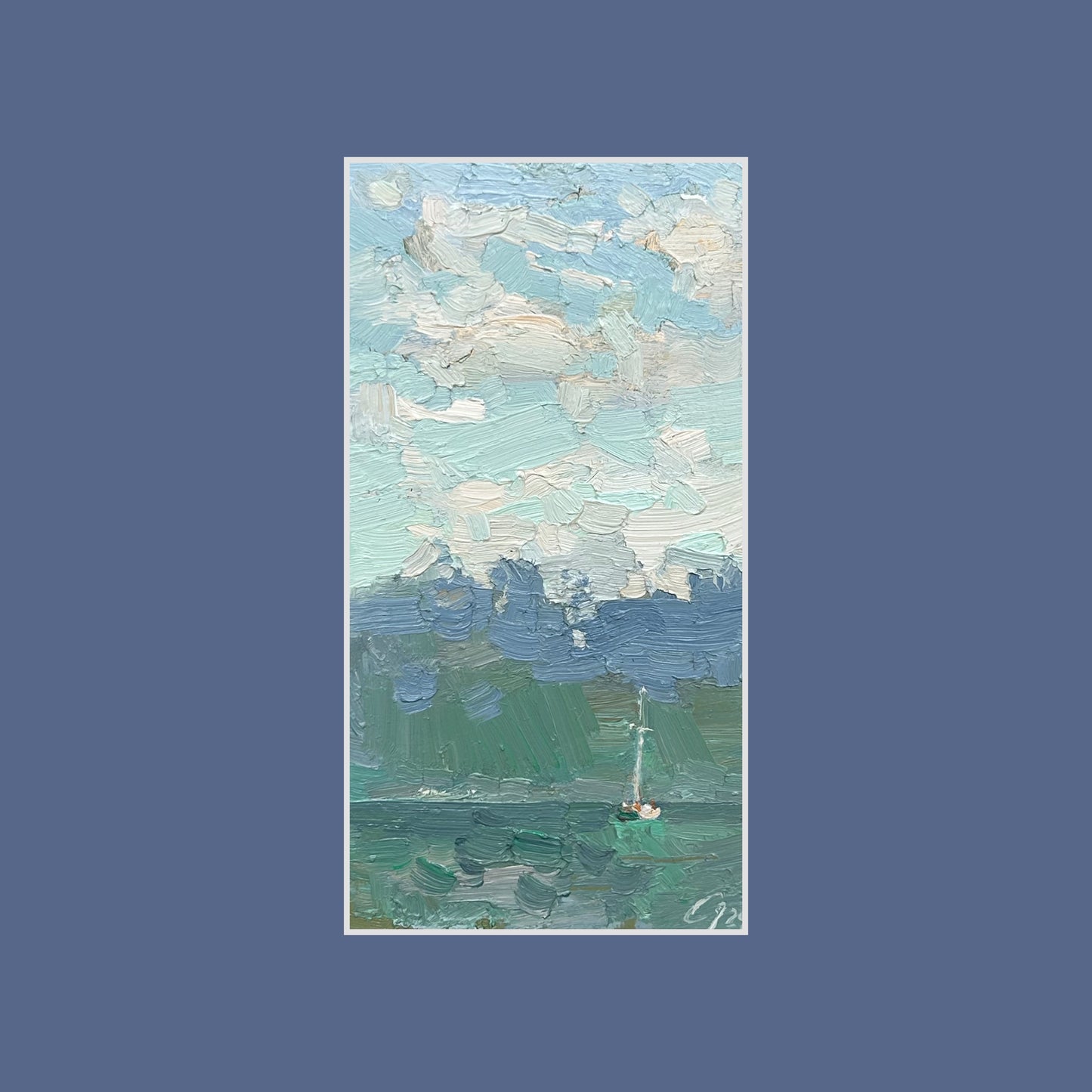 Lonely Boat. Studio etude. 9x18cm