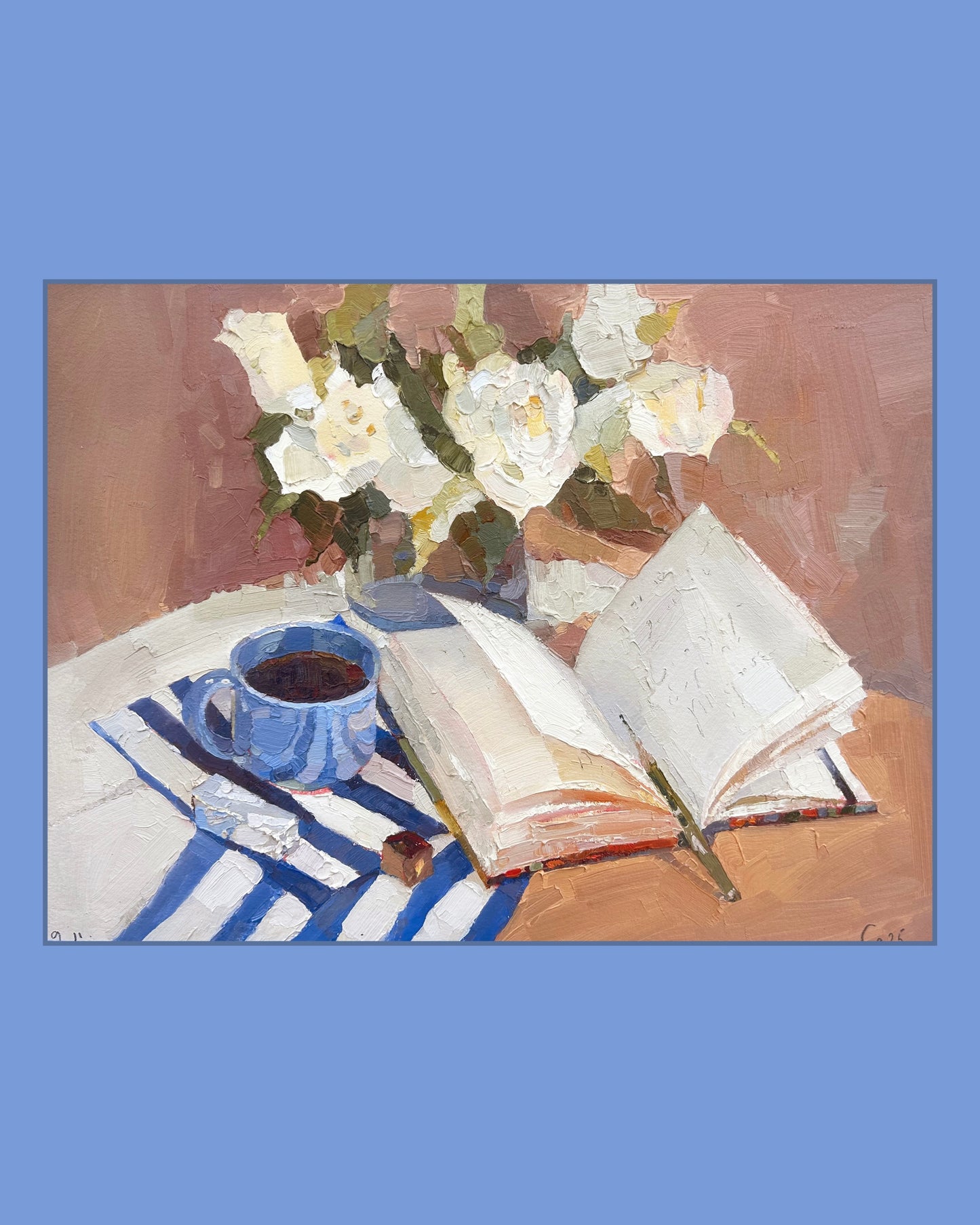 * A new page. Still life with roses and Raguza. 9.12.2025. 26x35 cm.