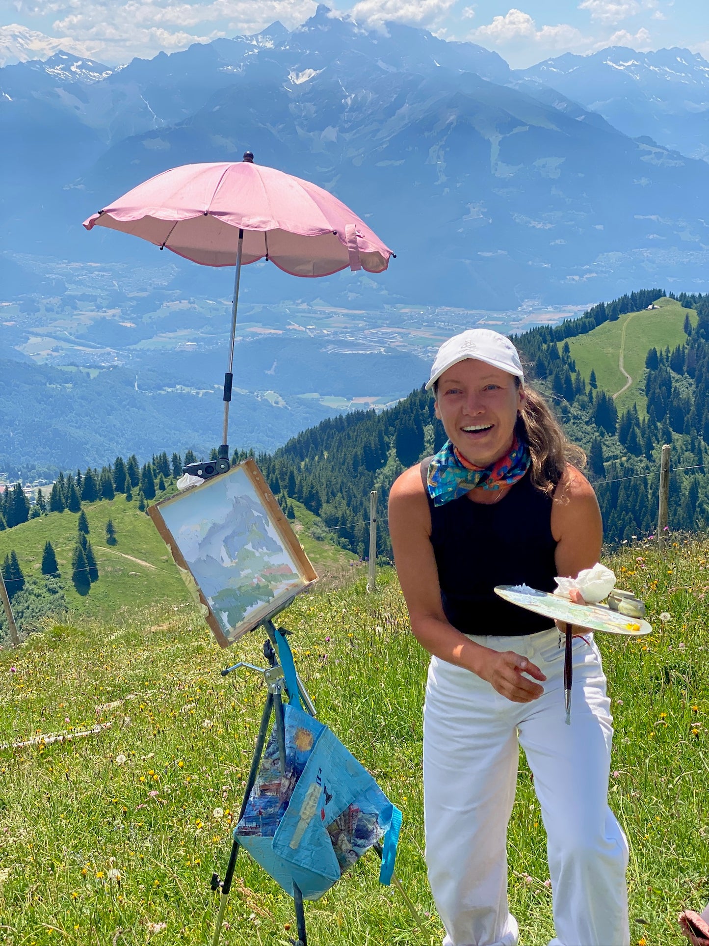 Blick ins Tal vom Grand Chamossaire, heißer Juni. 29.06.2025. 26x36 cm