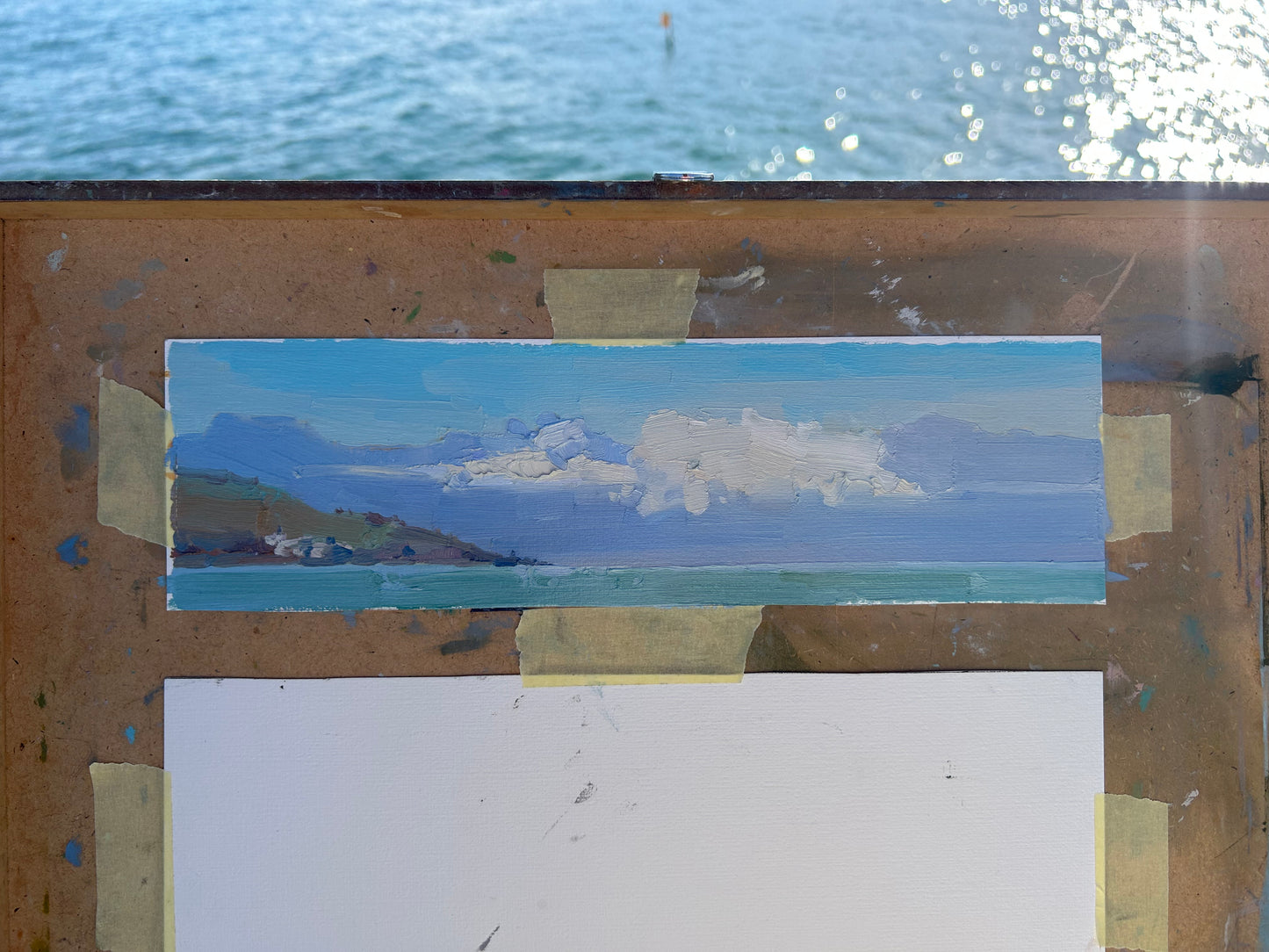 Clouds in front of the mountains. Winter, Lutry port. 29.01.2025. 7.5x28.5