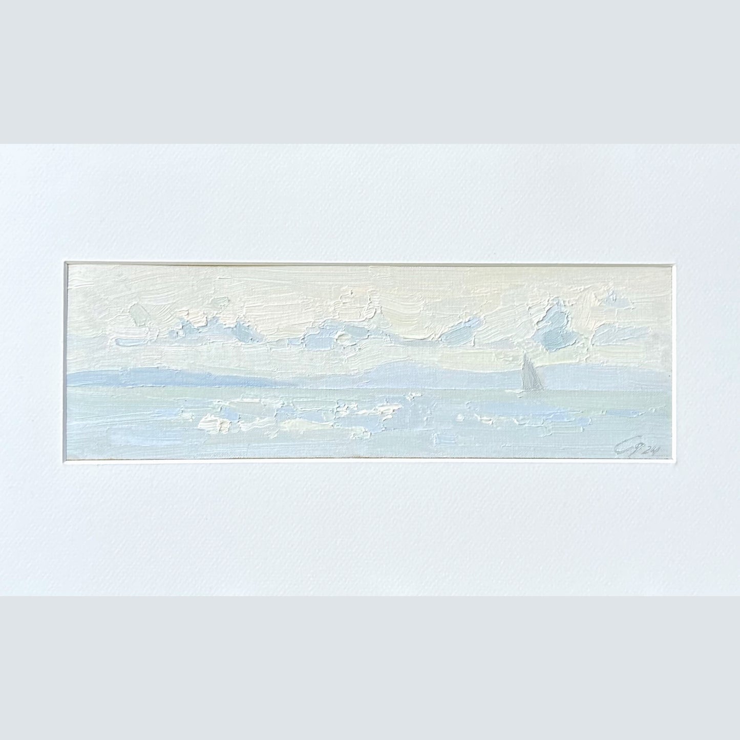 Hot summer evening in Lutry Plage. 9x29cm