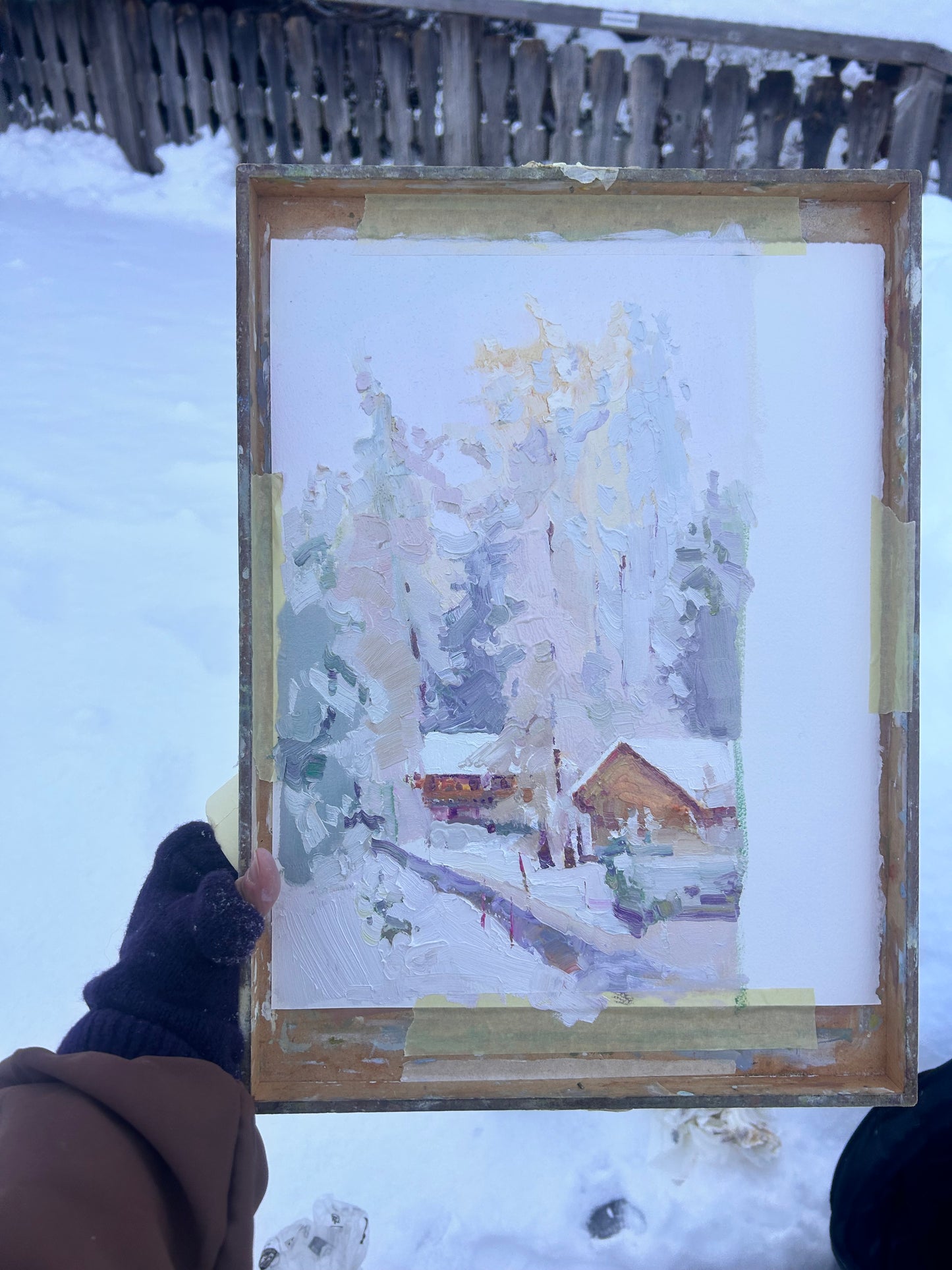 *November's snow in Villars. 21.11.2025. 25x17 cm