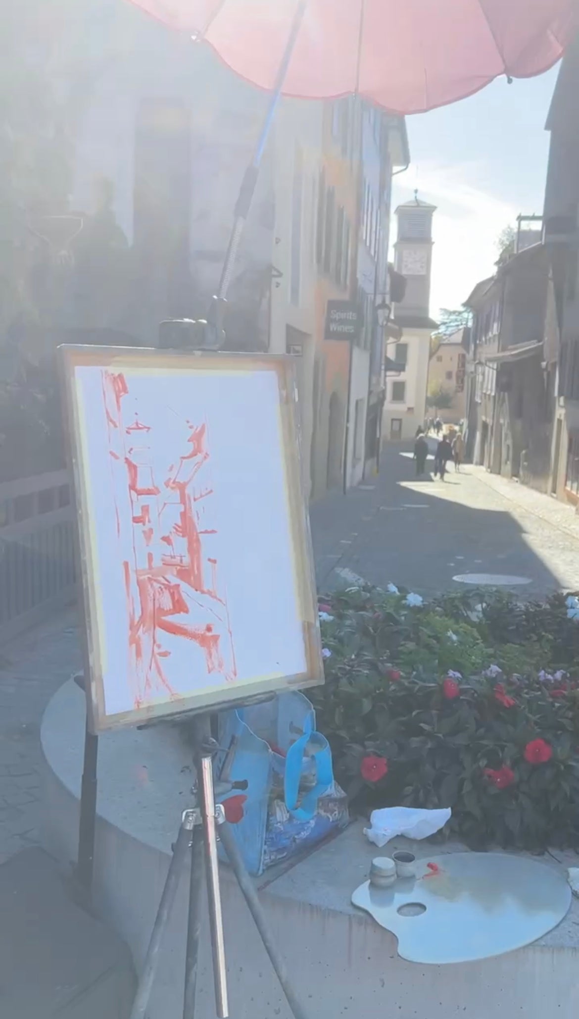 The afternoon shades in the passage to Place d'Halle, Lutry. 7.10.2025