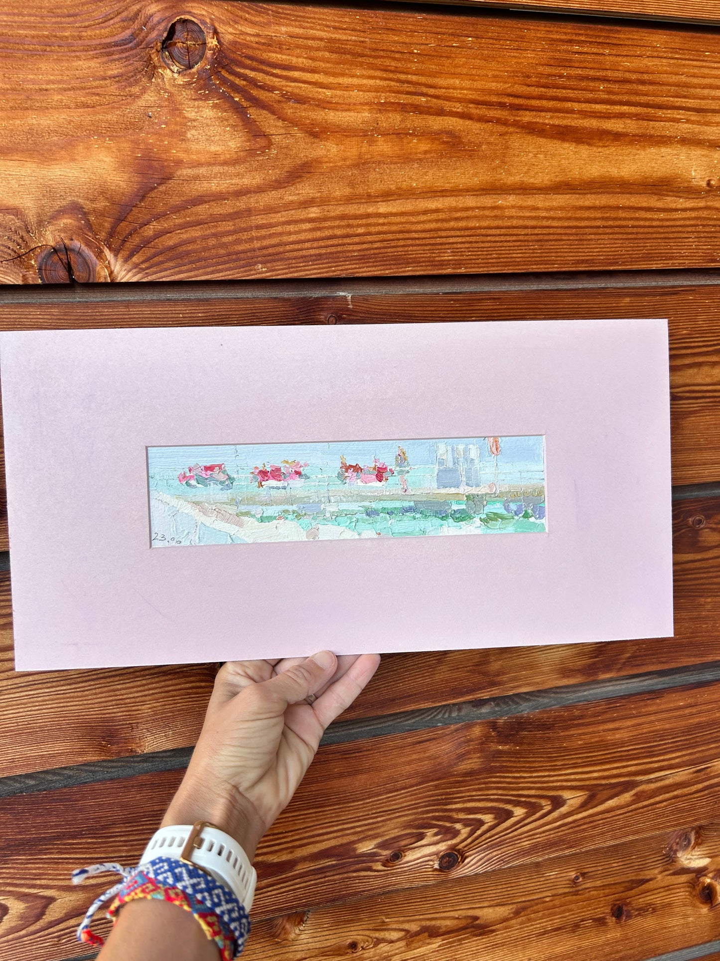 Turquoise water of Leman. 23.06.2025 6x24 cm