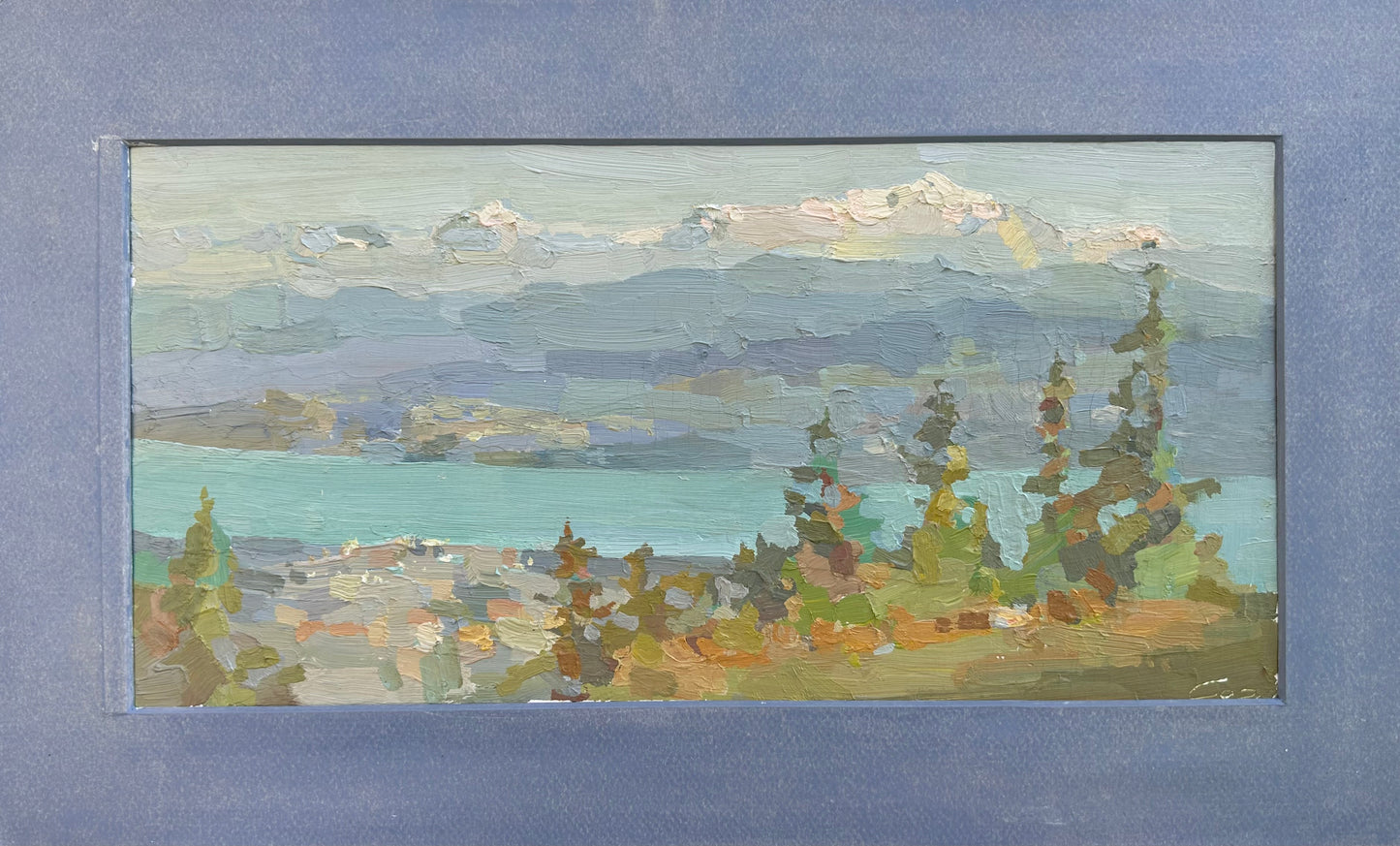 La Barillette. View to Montblanc. 16x34cm