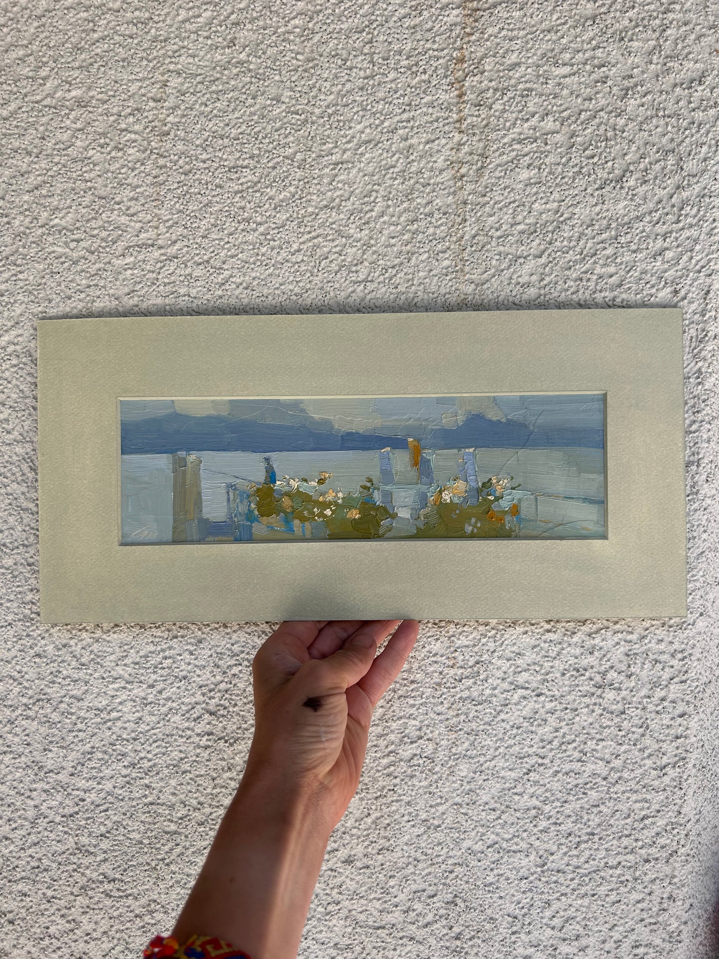 Flowers are welcoming in Lutry port. 8x28cm