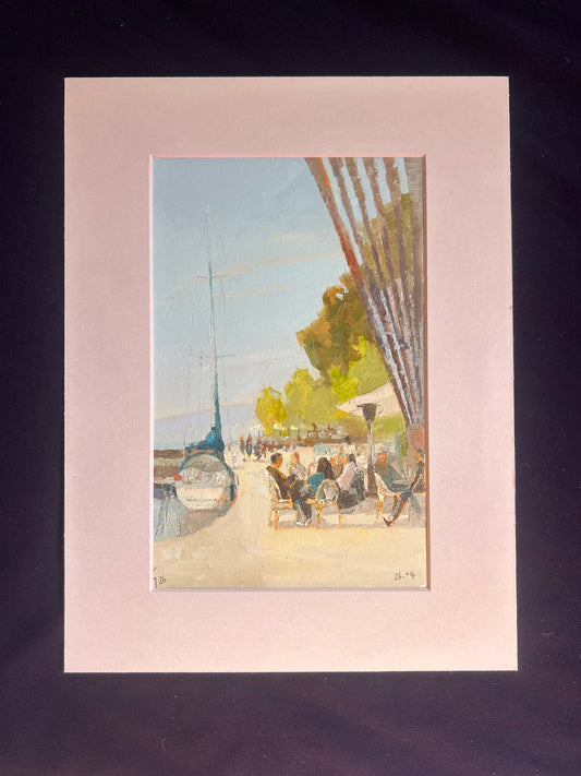 ! Cafe in Lutry Port, 26.04.2026, 19x30 cm.