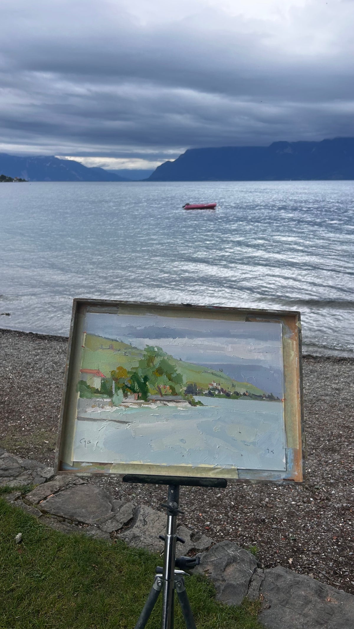 *View from Lutry Plage. 9.06.2026. 25x36.5 cm