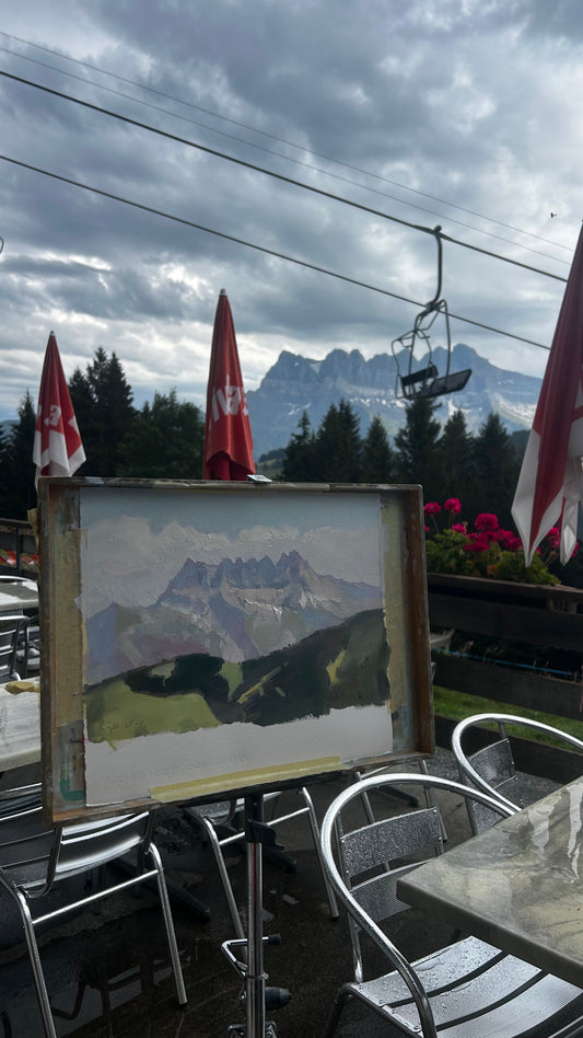 * Les Dents du Midi from Corbeau. 25.07.2026. 23x33.5 cm