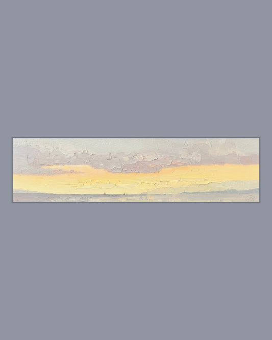 October's sunset clouds in Lutry port. 10.10.2025. 10x38 cm.