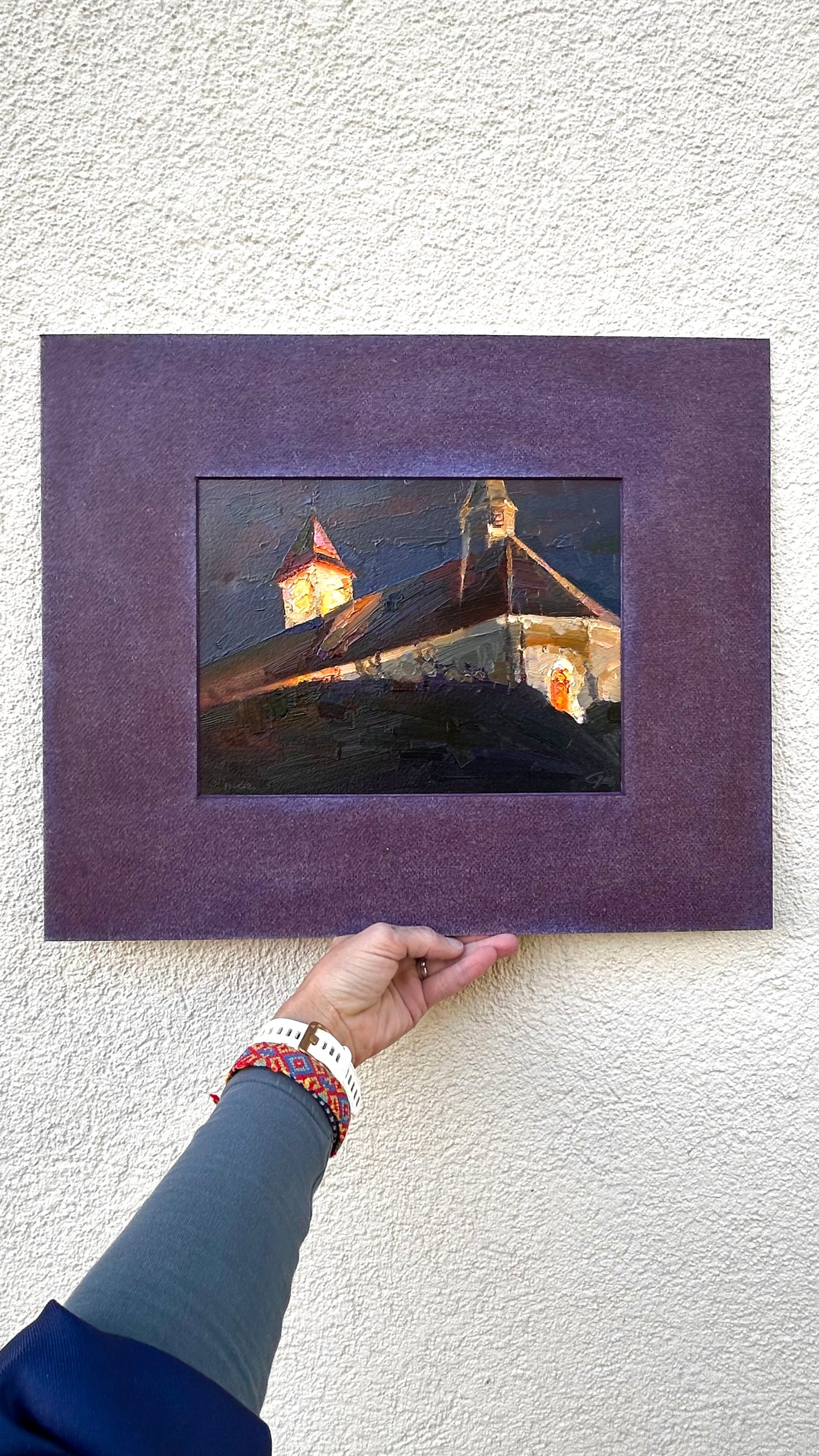 Februarnacht. Pully-Tempel. 11.02.2026. 19,5x26 cm