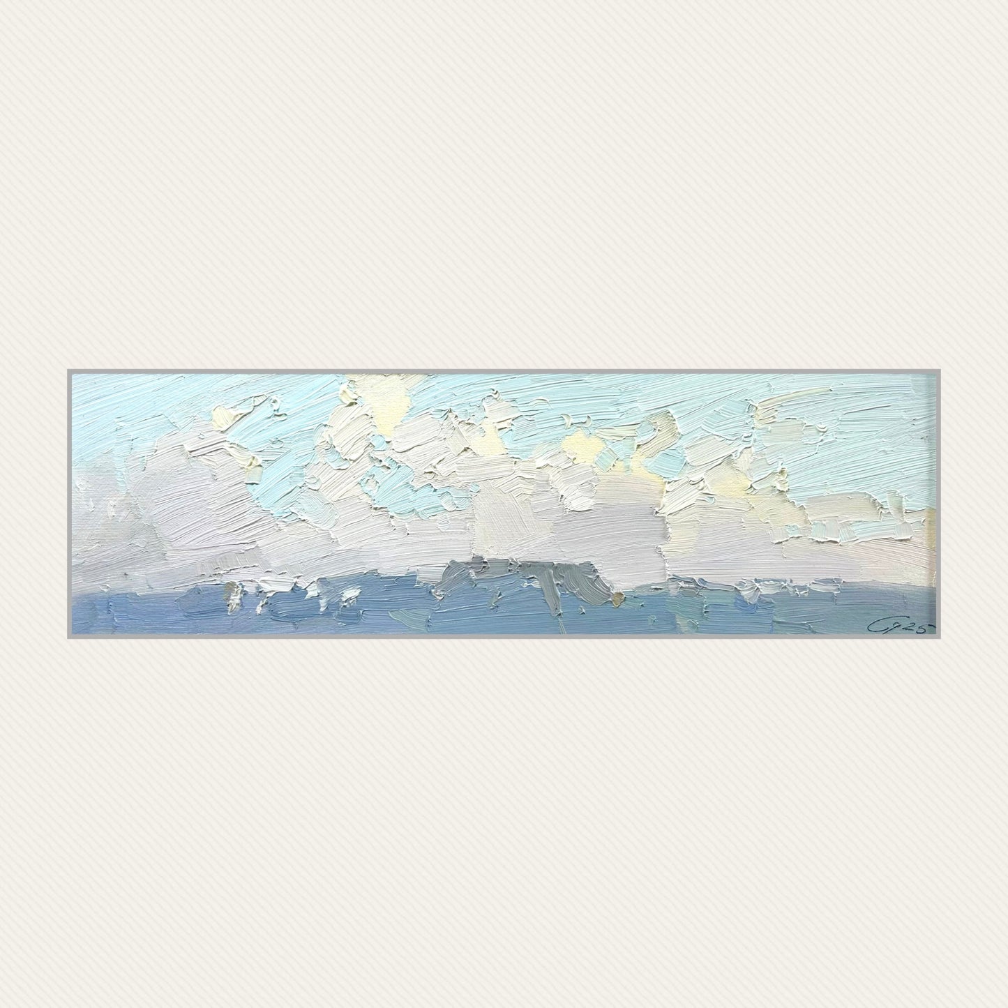 Spring clouds above the mountains in Lutry Port. Clouds are singing. 14 April 2025. 11.5x37 cm