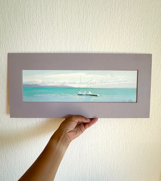 ! First summer day. Lutry. Two boats. 1.06.2026. 10x37 cm