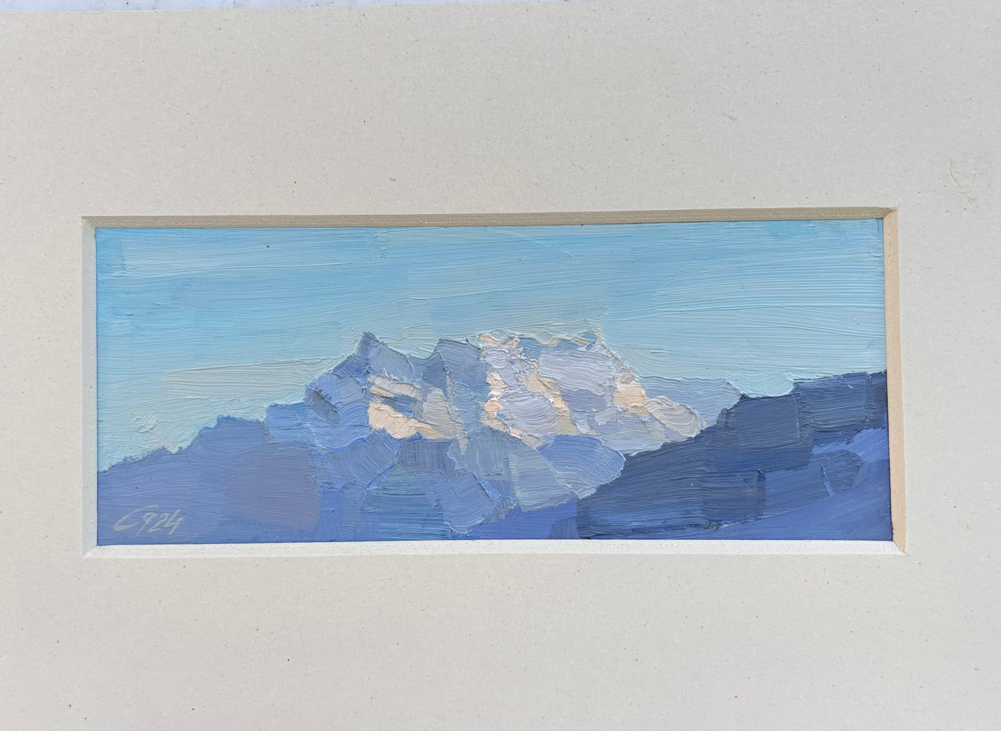Dents du Midi. View from Montreux. 8x21cm