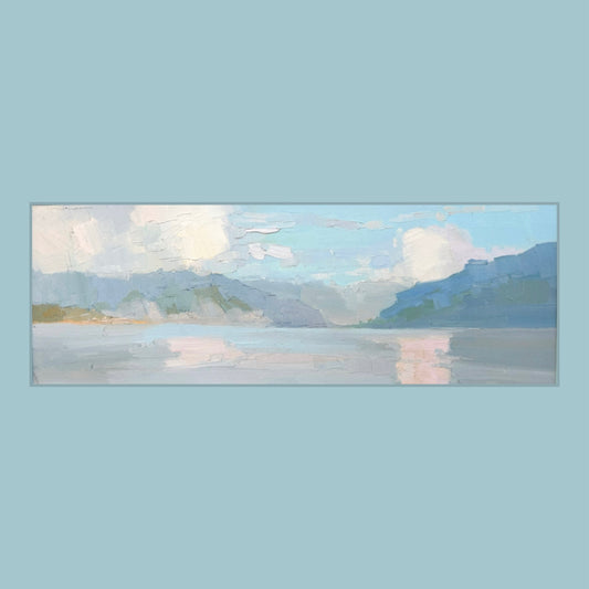 Clouds above Léman, view from Pully Temple, 10 May 2025. 12.5x36 cm