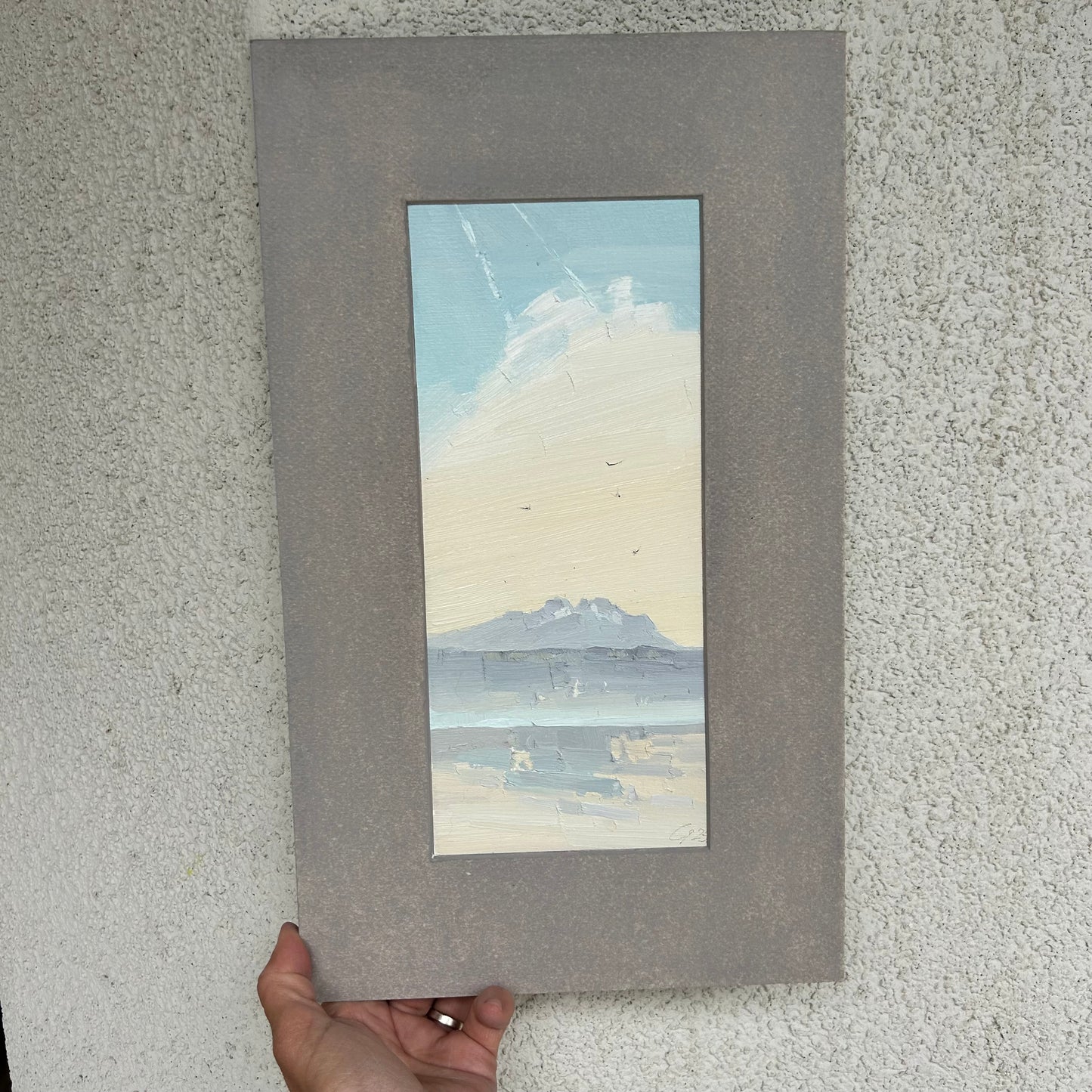 20th March 2025, Lutry, orange fog and cloud. 10.5x25 cm