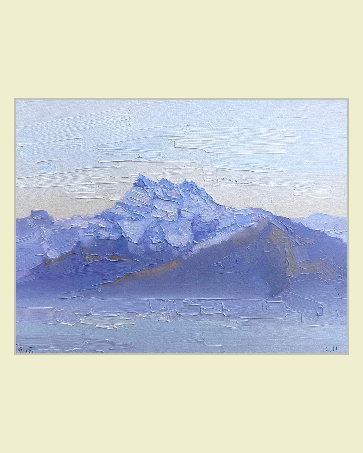 +Autumn in Chesières, Dents du Midi, sunset. 12.11.2025. 20x26.5 cm.