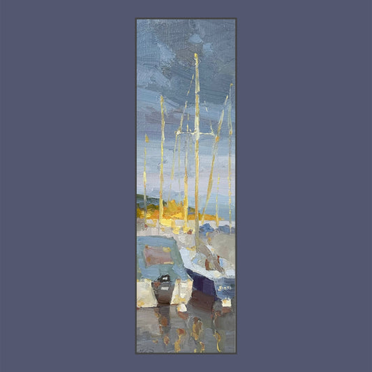 Summer, sunset light in Lutry port. 8.5x28