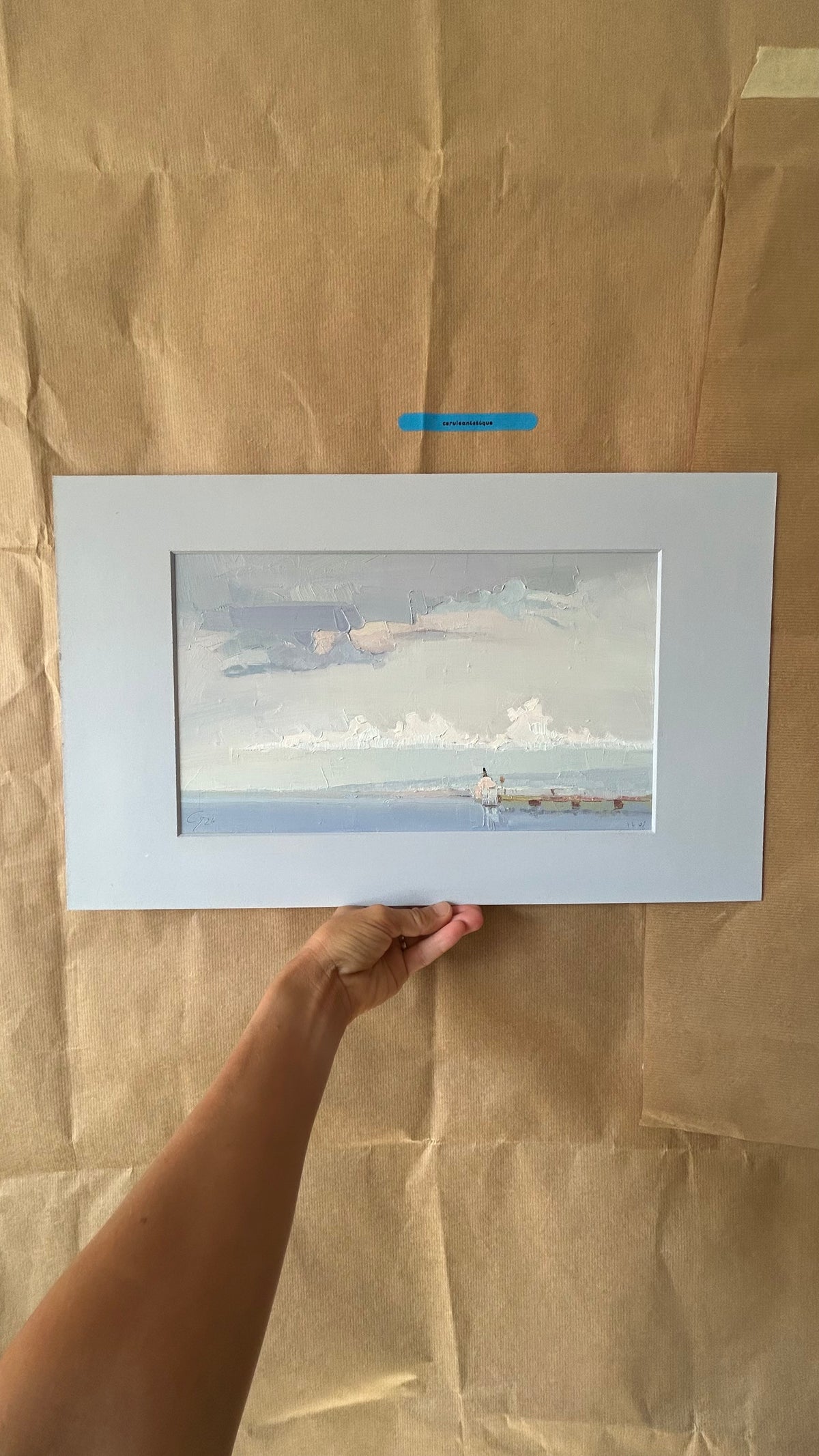 .Perl clouds. CGN boat. Lutry port. 17.08.2026. 20x35 cm