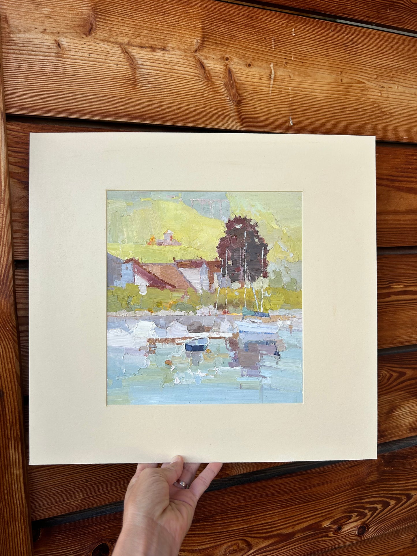 0 Calm morning. Lutry in July 2025. 22x24 cm.