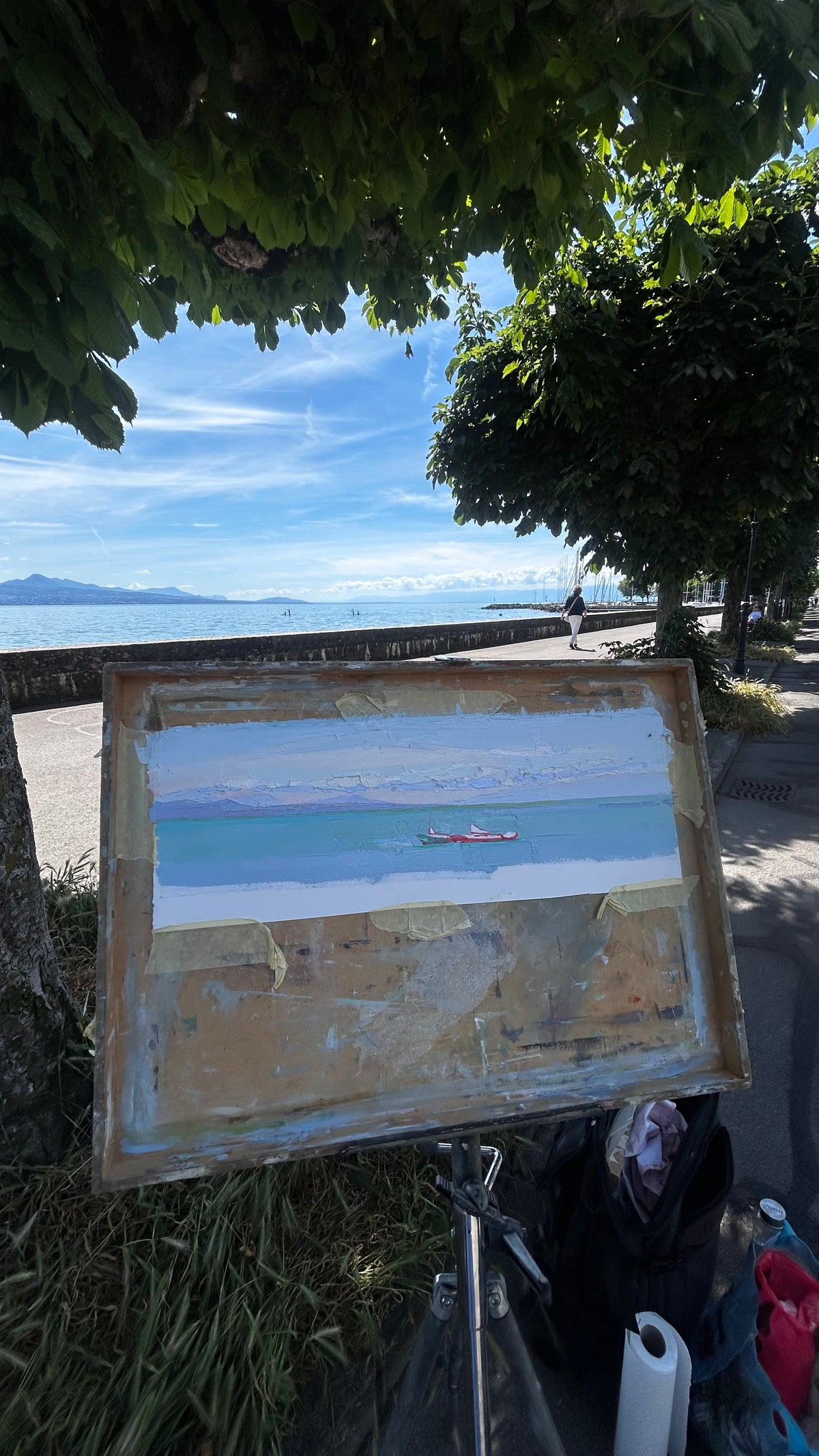 ! First summer day. Lutry. Two boats. 1.06.2026. 10x37 cm