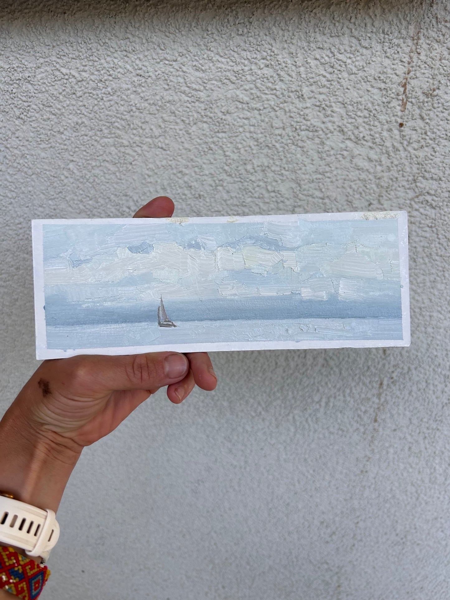 Foggy days in autumn in Léman, Lutry Port. 7x20cm