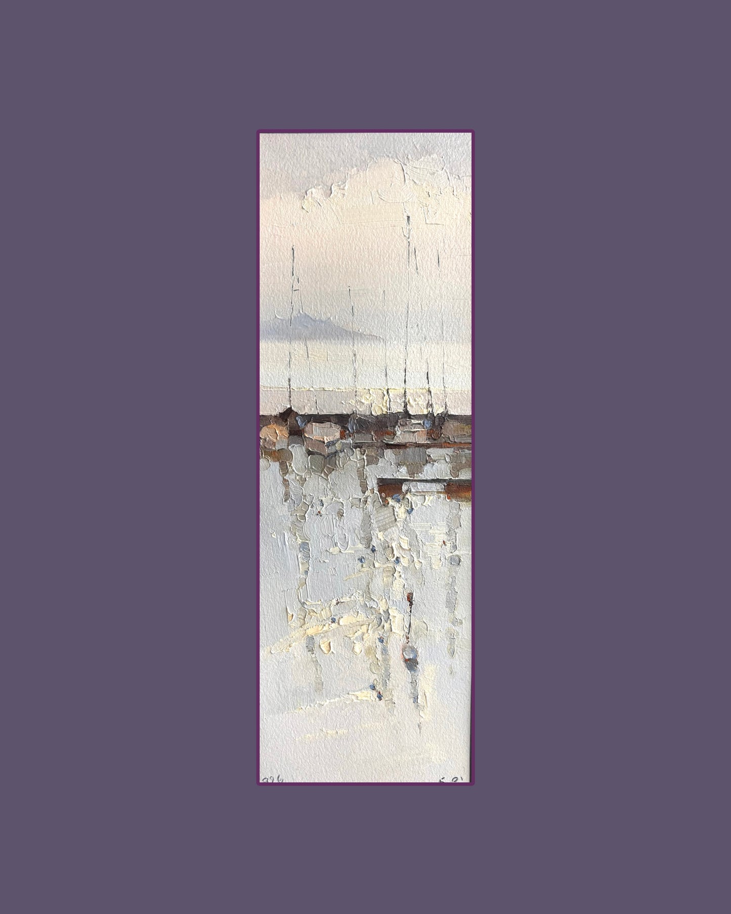 Vögel auf dem Wasser mit Glitzer. Lutry. 05.02.2026. 12x36 cm, Vintage-Rahmen