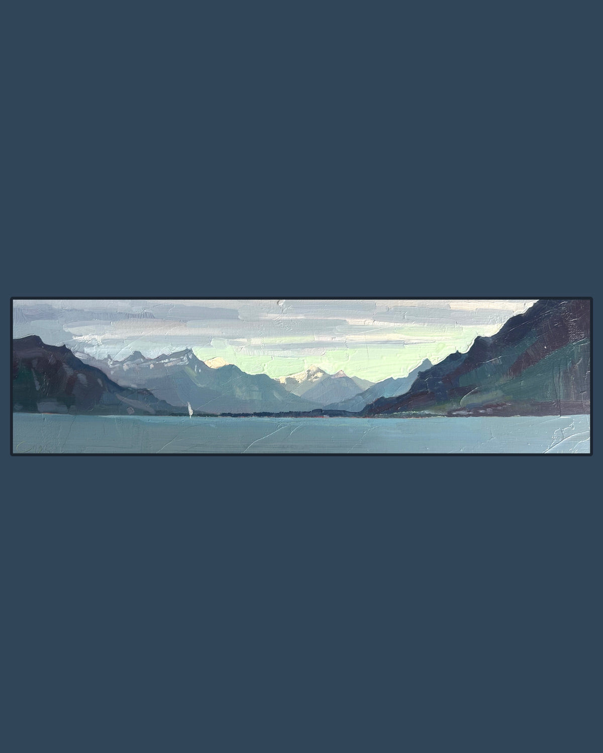 ! Léman and mountains panorama from St-Saphorin. 11.06.2026. 10.5x37 cm