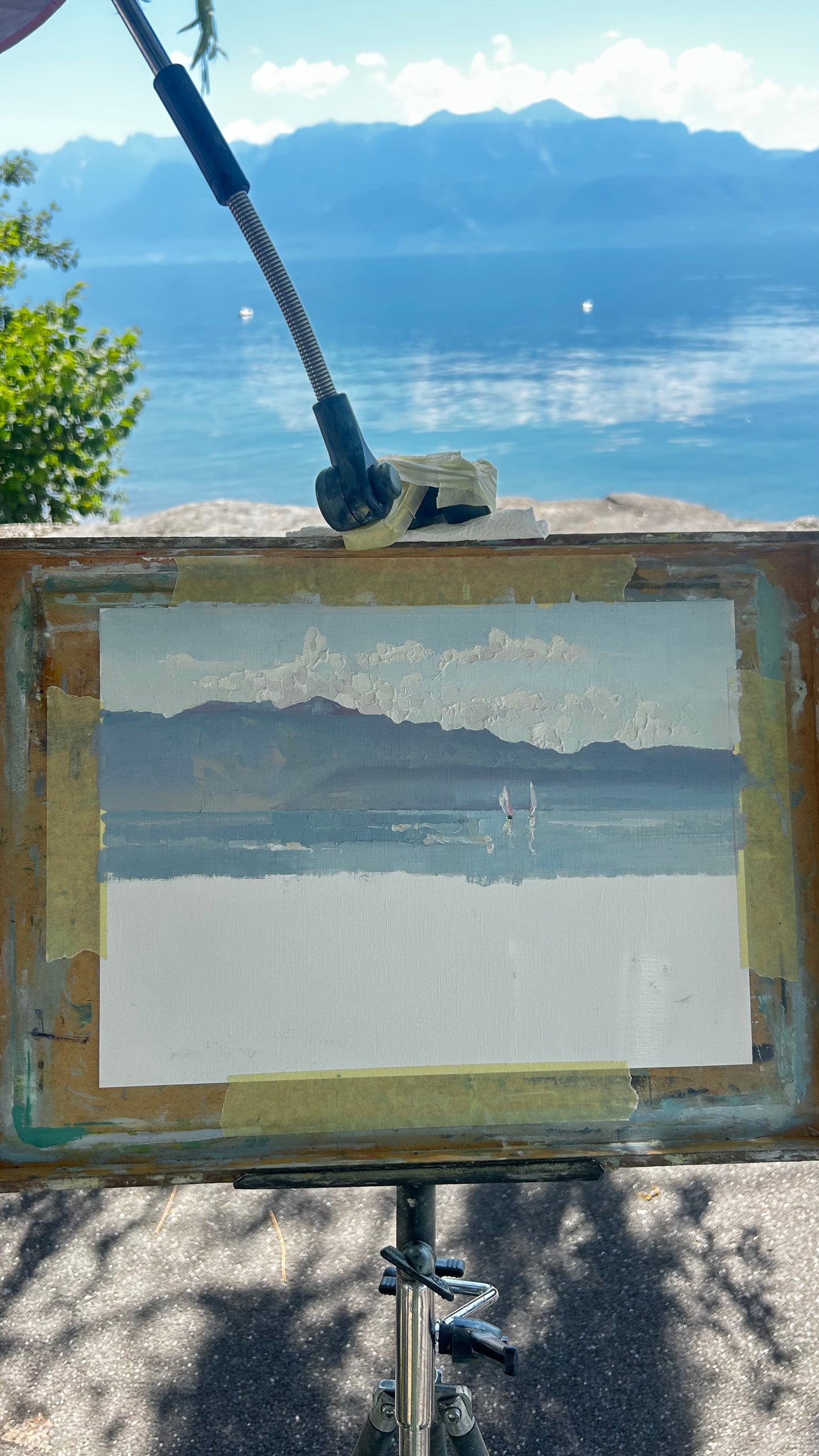 ! Lutry summer clouds. 22.06.2026. 13.5x31 cm