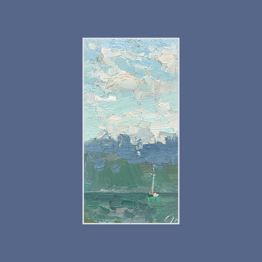 Lonely Boat. Studio etude. 9x18cm