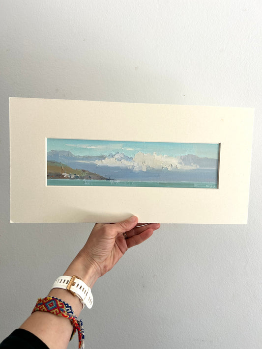 Clouds in front of the mountains. Winter, Lutry port. 29.01.2025. 7.5x28.5