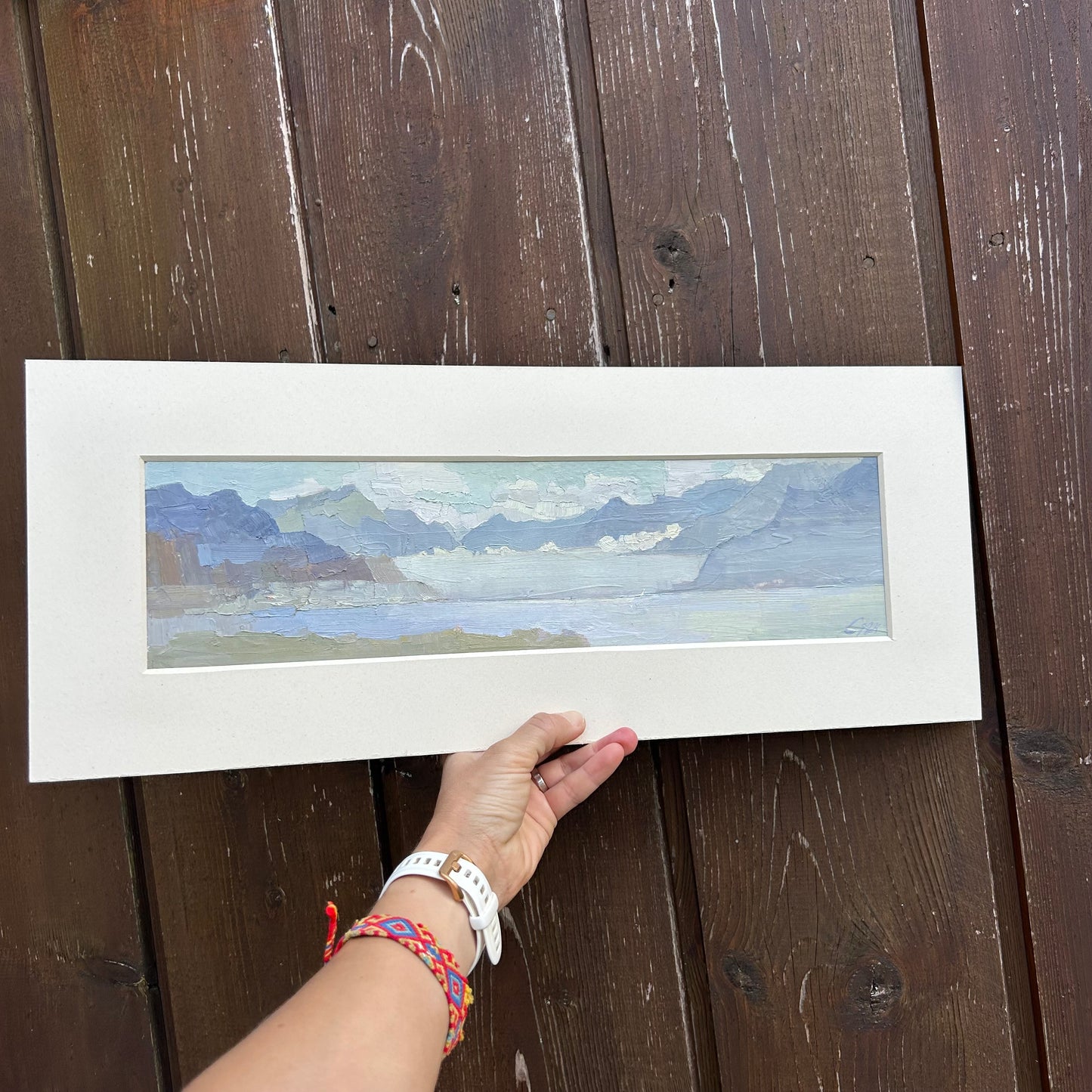Jongny, Panoramic view to Vevey (Dents du Midi is hidden in the clouds). 10x41cm