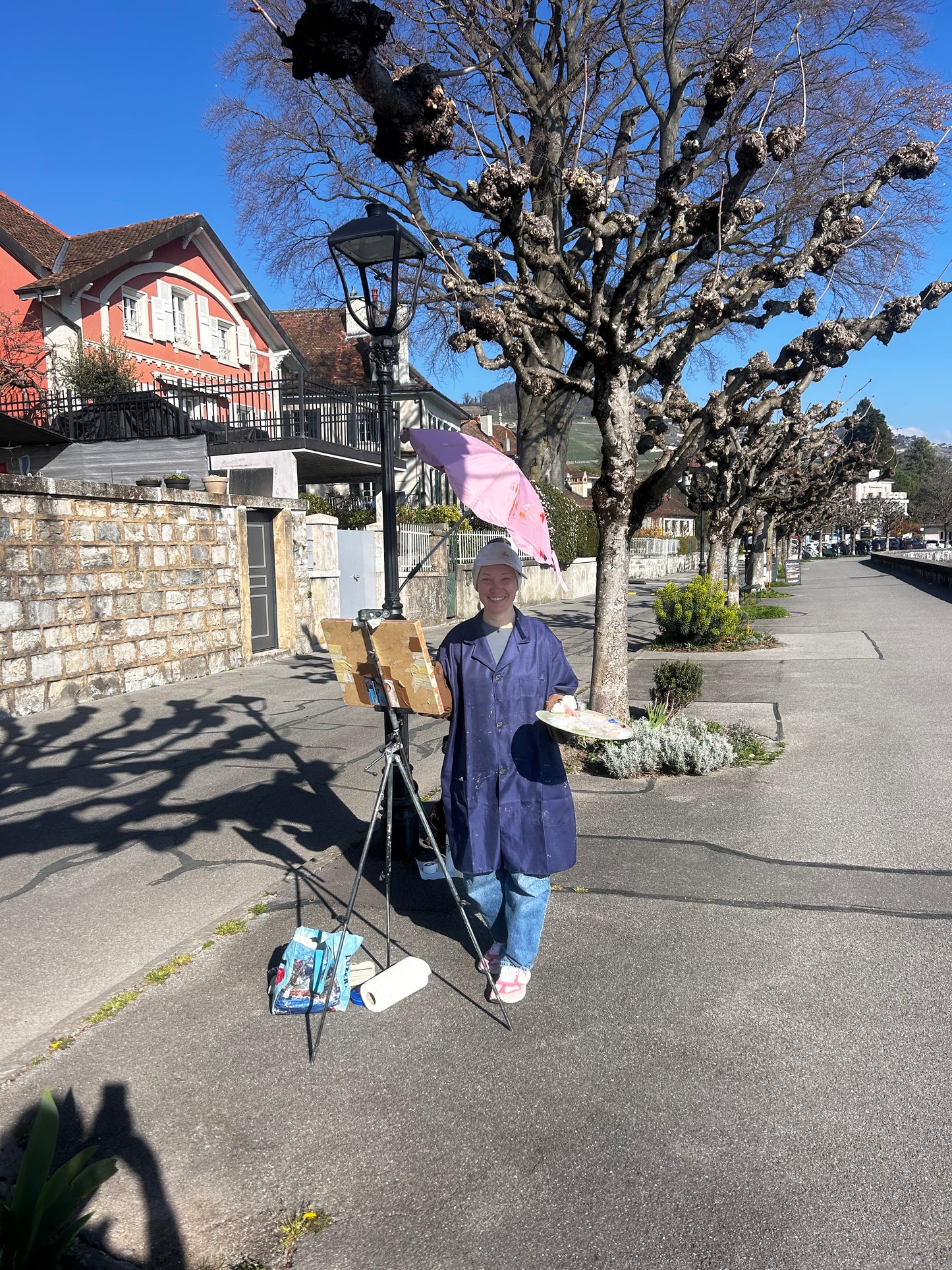 ! Magnolia blooming, Lutry plage, March, 19, 2026. 11x36 cm.