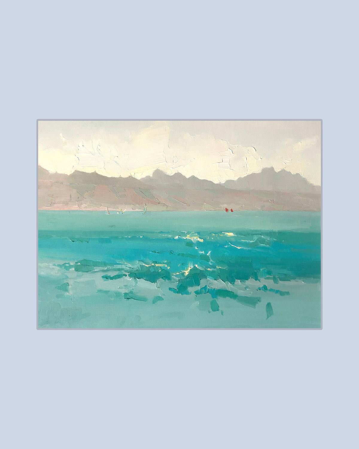 ! Blue, turquoise, Léman. 29.06.2026. 26x34.5 cm