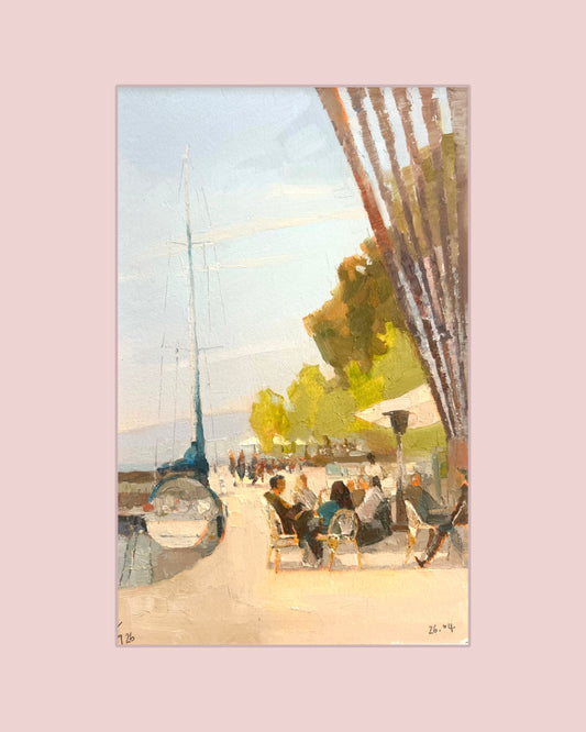 ! Cafe in Lutry Port, 26.04.2026, 19x30 cm.