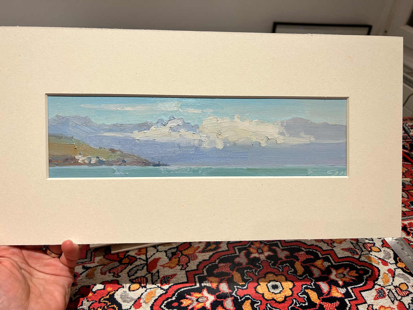 Clouds in front of the mountains. Winter, Lutry port. 29.01.2025. 7.5x28.5