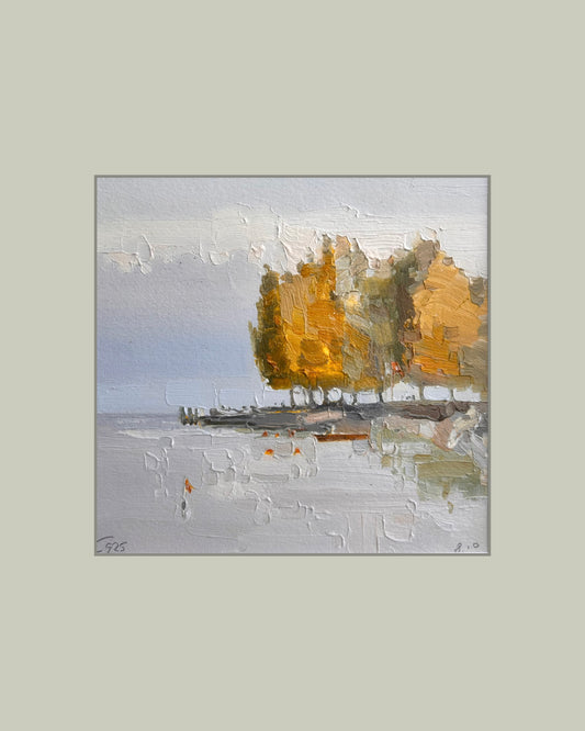 Autumn in Cully, 8 October, 2025. 15x16 cm.
