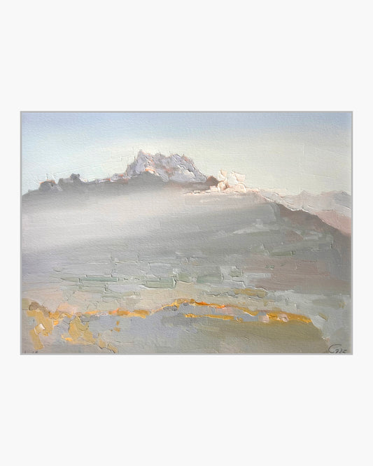 6 October 2025. View to Dents du Midi. Sunset, Chesières. 26x35 cm.