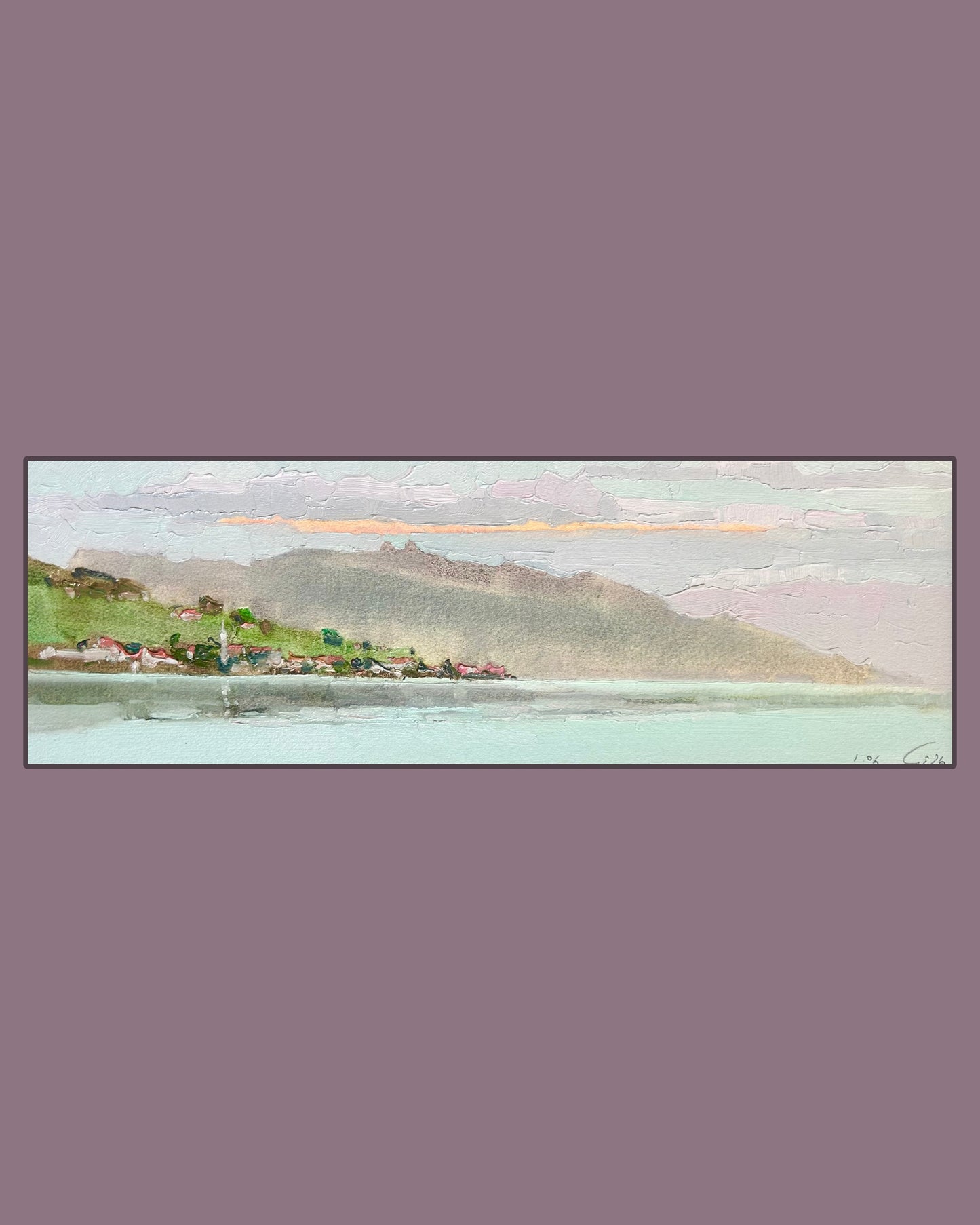! Summer sunset in Lutry. 1.06.2026. 12.5x37 cm