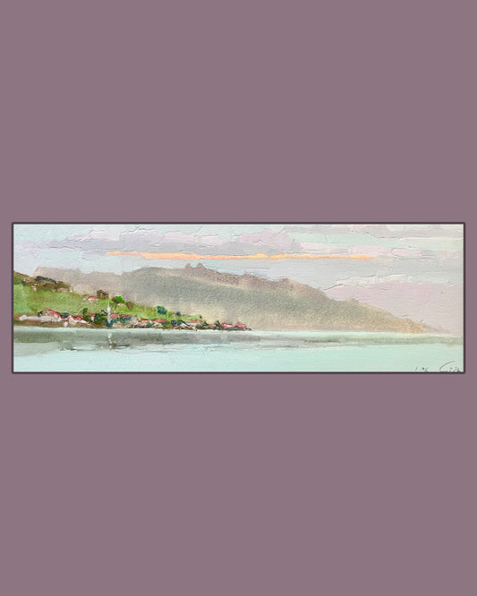 ! Summer sunset in Lutry. 1.06.2026. 12.5x37 cm