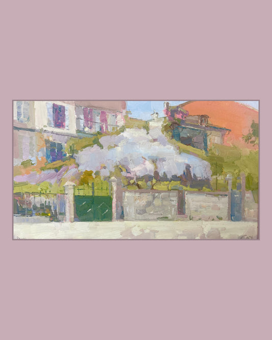 ! Lutry houses, 21 April. Floration  de la glycine. 21.04.2026. 21x35.5 cm