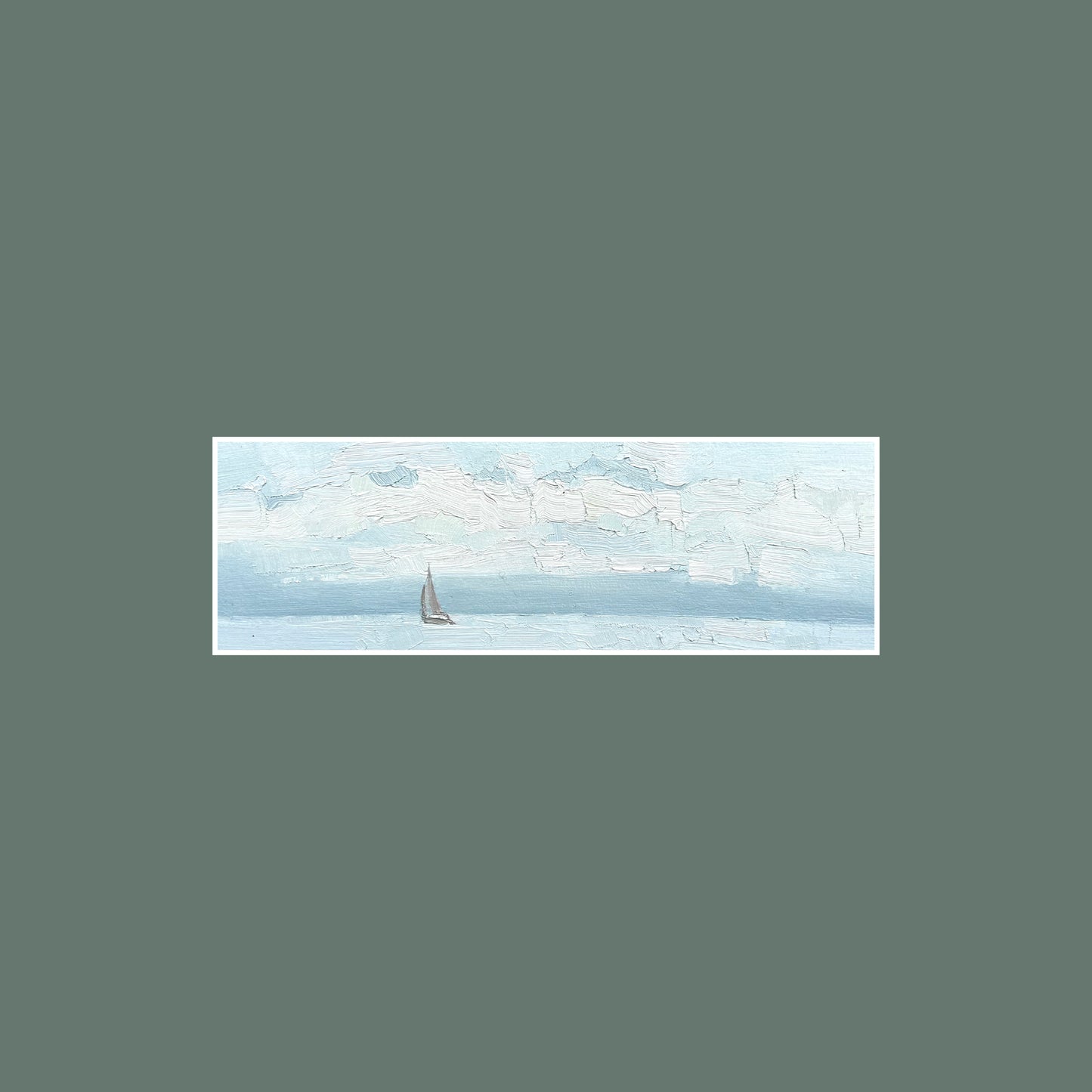 Foggy days in autumn in Léman, Lutry Port. 7x20cm